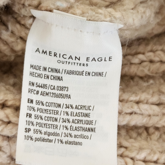 American Eagle Sweater XS Tan Beige Cable - Picture 10 of 13